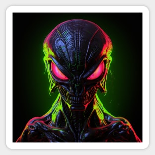 Alien Neon Art 3 Sticker